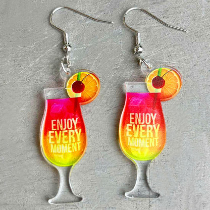 1 Pair Vacation Cup Arylic Drop Earrings