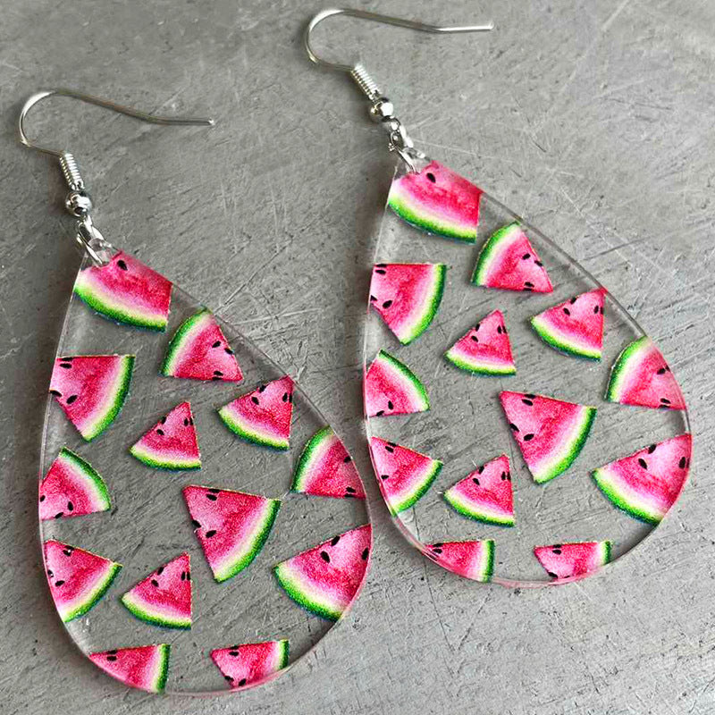 1 Pair Vacation Starfish Flamingo Pineapple Arylic Drop Earrings