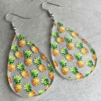 1 Pair Vacation Starfish Flamingo Pineapple Arylic Drop Earrings