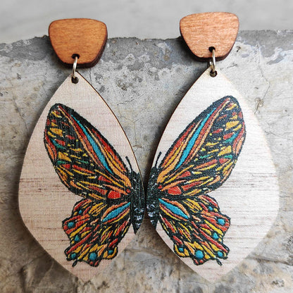 1 Pair Vacation Butterfly Wood Drop Earrings