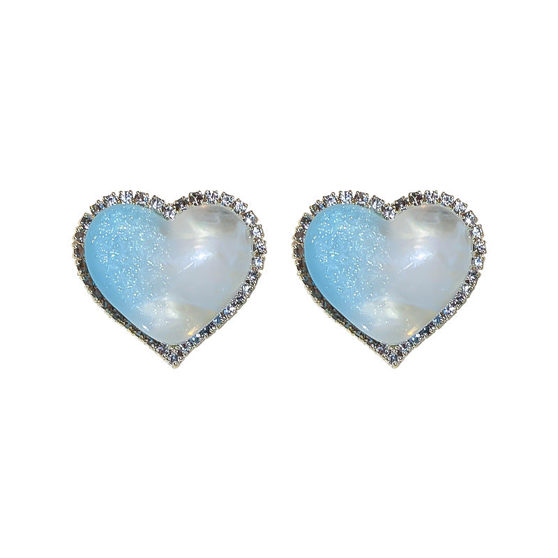 1 Pair Korean Style Heart Shape Alloy Ear Studs