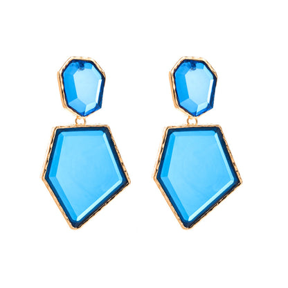 1 Pair Casual Simple Style Irregular Inlay Alloy Resin Drop Earrings