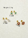 1 Set Cute Sweet Lips Star Paw Print Enamel Plating Inlay Stainless Steel Artificial Pearls Gold Plated Ear Studs