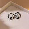 1 Pair Retro Geometric Enamel Imitation Pearl Copper Ear Studs