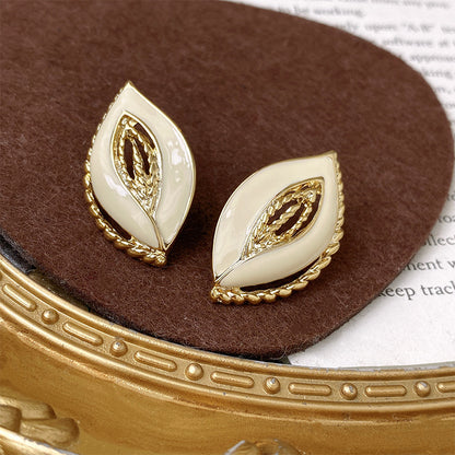 1 Pair Vintage Style Geometric Enamel Inlay Arylic Alloy Rhinestones Drop Earrings Ear Studs