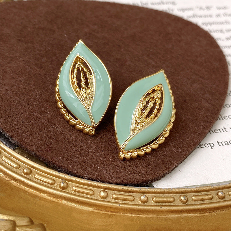 1 Pair Vintage Style Geometric Enamel Inlay Arylic Alloy Rhinestones Drop Earrings Ear Studs