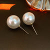 1 Pair Lady Solid Color Freshwater Pearl Sterling Silver Ear Studs