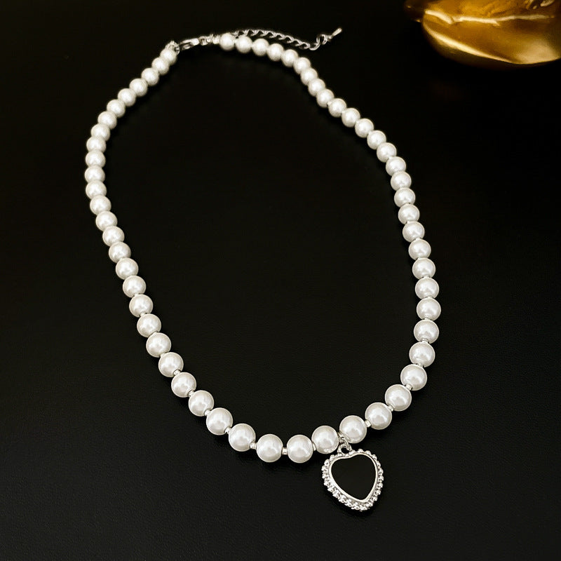 Retro Heart Shape Imitation Pearl Alloy Plating Women's Pendant Necklace