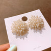 1 Pair Elegant Round Heart Shape Flower Inlay Imitation Pearl Copper Rhinestones Earrings