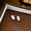 1 Pair Elegant Round Heart Shape Flower Inlay Imitation Pearl Copper Rhinestones Earrings