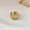 Streetwear Solid Color Copper Plating Inlay Zircon Open Ring