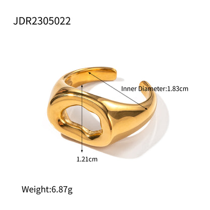 Wholesale Jewelry Retro Geometric 316 Stainless Steel  Plating Open Rings