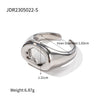 Wholesale Jewelry Retro Geometric 316 Stainless Steel  Plating Open Rings