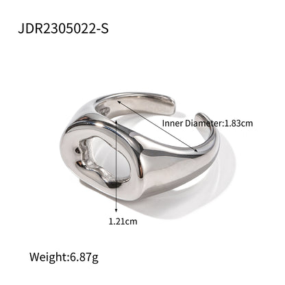 Wholesale Jewelry Retro Geometric 316 Stainless Steel  Plating Open Rings