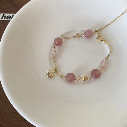 Sweet Flower Freshwater Pearl Agate Beaded Plating Inlay Zircon Bracelets