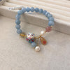 Sweet Flower Freshwater Pearl Agate Beaded Plating Inlay Zircon Bracelets