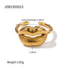 Wholesale Jewelry IG Style Lip Lines 316 Stainless Steel  Plating Open Rings