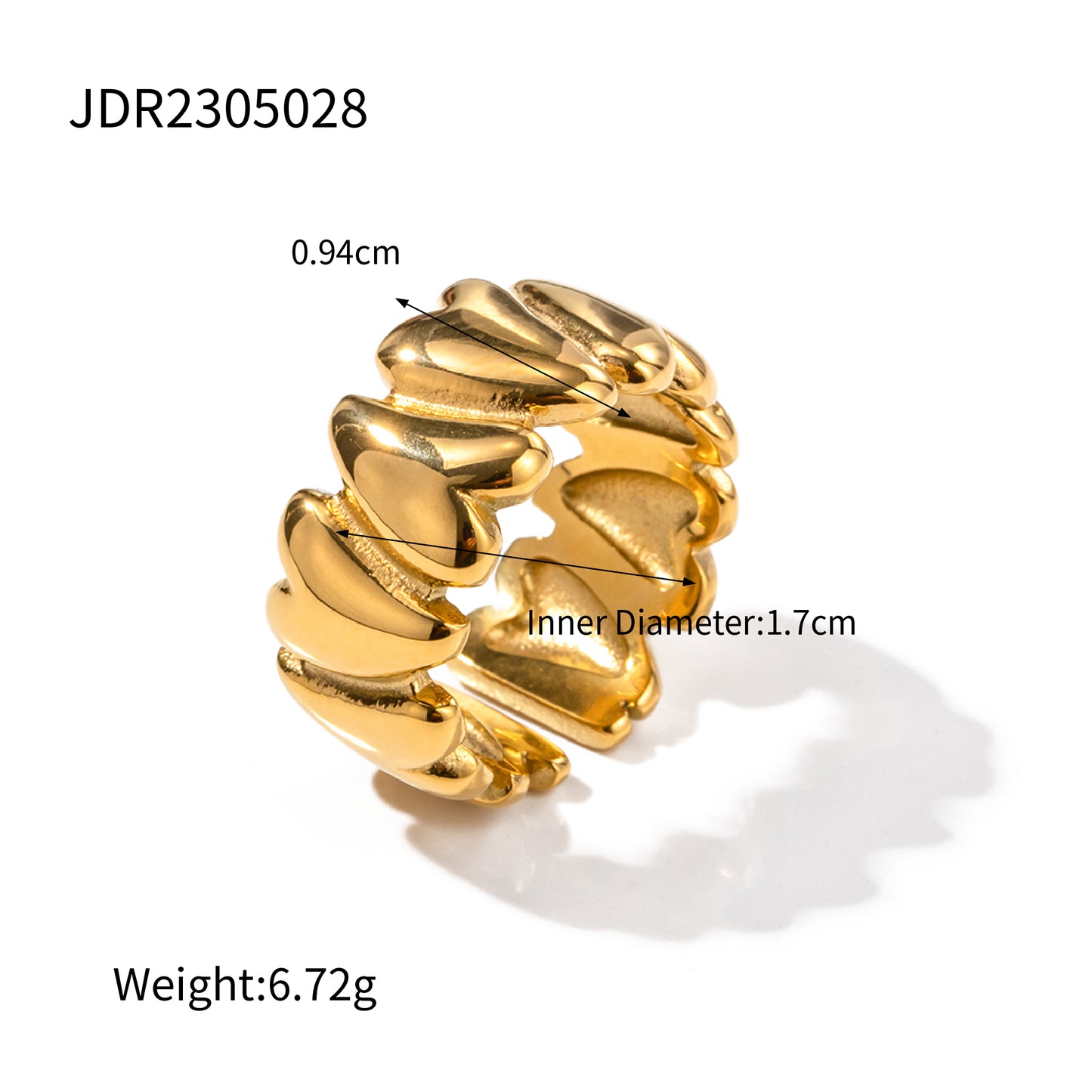 Ig Style Solid Color Stainless Steel Plating 18k Gold Plated Open Rings