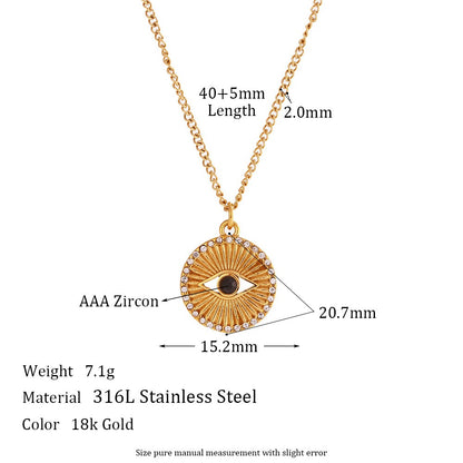 Vintage Style Classic Style Rainbow Number Snake Stainless Steel Enamel Plating Inlay Rhinestones Shell 18k Gold Plated Pendant Necklace