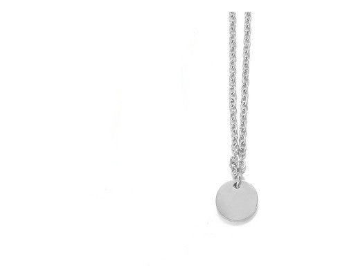 Simple Style Round Stainless Steel Titanium Steel Plating Pendant Necklace