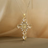 Simple Style Cross Copper Plating Inlay Zircon 18k Gold Plated Pendant Necklace