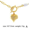 Elegant Heart Shape Freshwater Pearl Copper Toggle Beaded Plating 18k Gold Plated Pendant Necklace