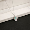 Commute Palm Flower Alloy Inlay Zircon Women's Pendant Necklace