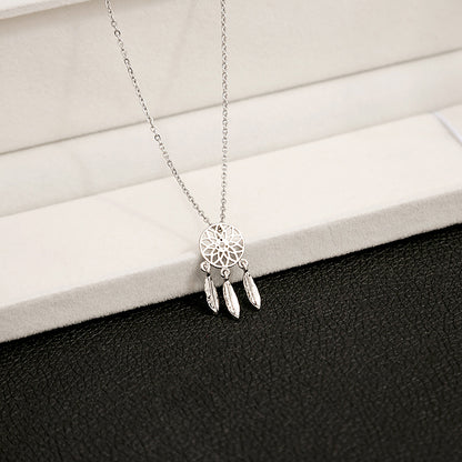 Commute Palm Flower Alloy Inlay Zircon Women's Pendant Necklace