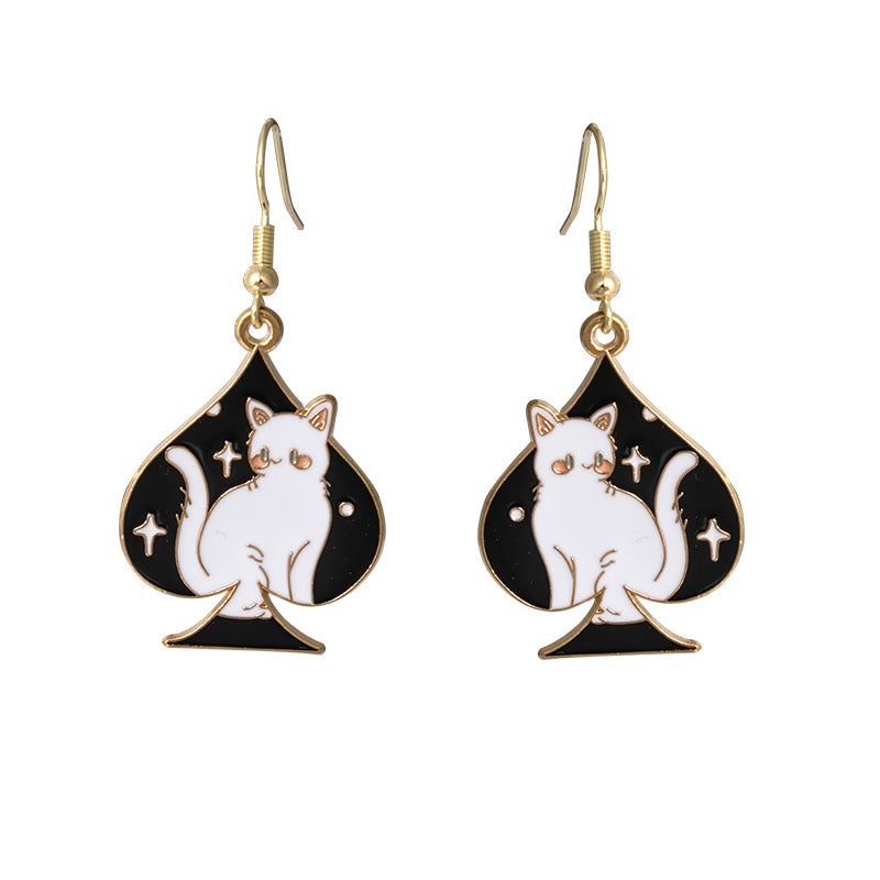 1 Pair Commute Heart Shape Enamel Alloy Drop Earrings