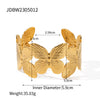 Ig Style Retro Streetwear Butterfly Stainless Steel Plating 18k Gold Plated Bangle