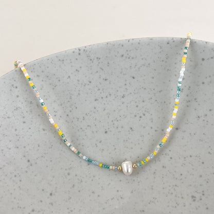 Bohemian Geometric Beaded Freshwater Pearl Women's Necklace