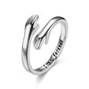 Retro Palm Stainless Steel Open Ring Metal Stainless Steel Rings