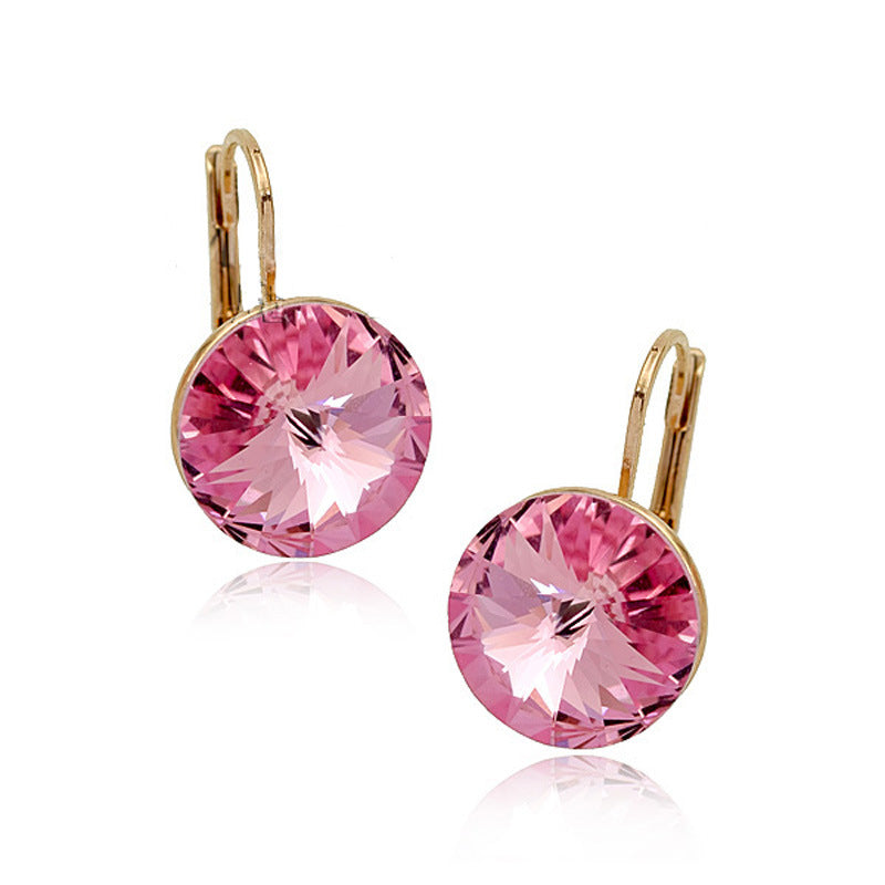 1 Pair Simple Style Water Droplets Plating Inlay Artificial Crystal Crystal 18k Gold Plated Earrings