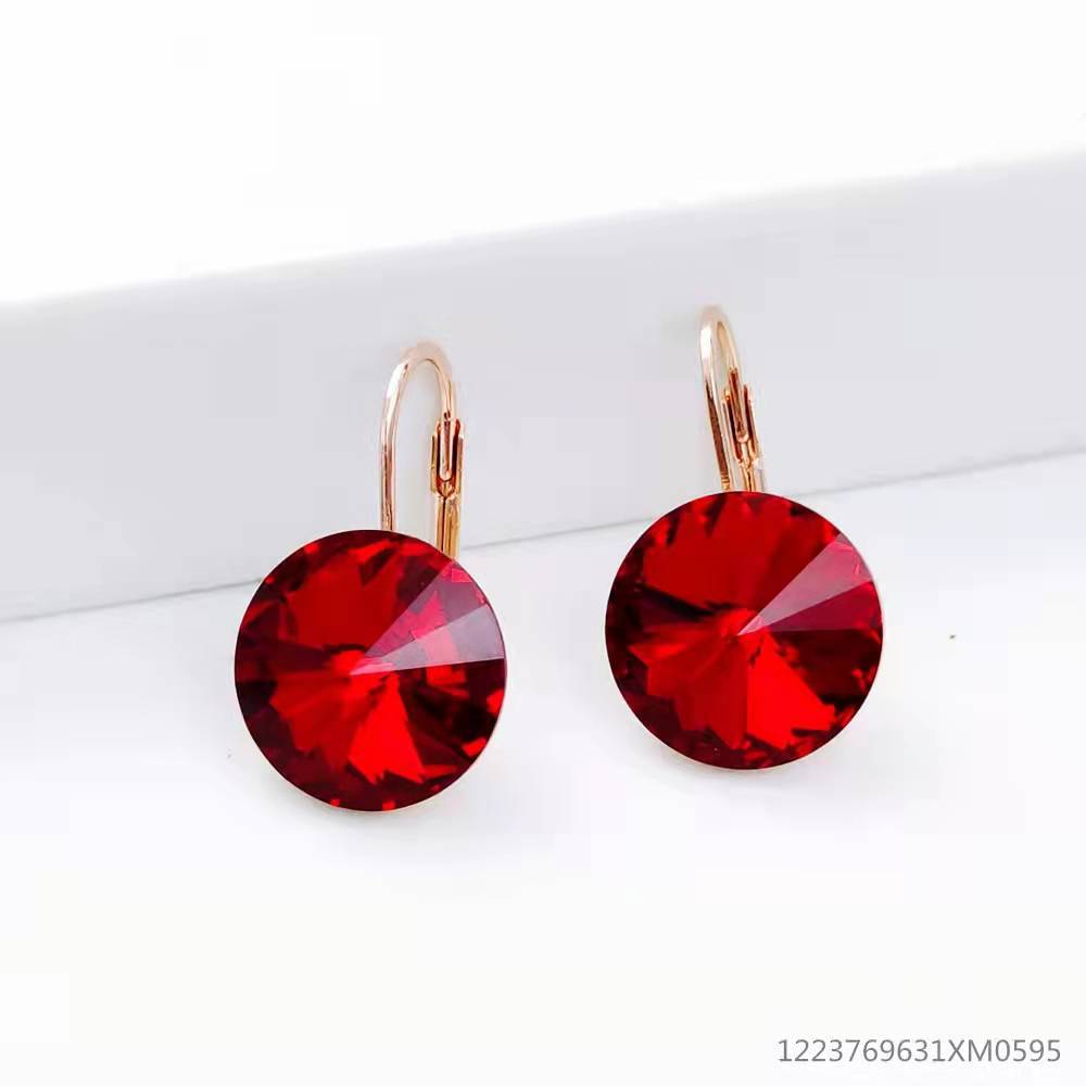 1 Pair Simple Style Water Droplets Plating Inlay Artificial Crystal Crystal 18k Gold Plated Earrings