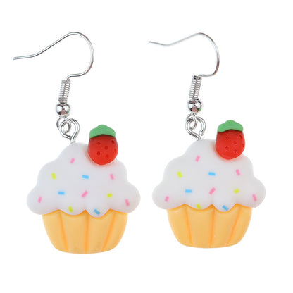 1 Pair Cute Sweet Ice Cream Fruit Plastic Resin Drop Earrings