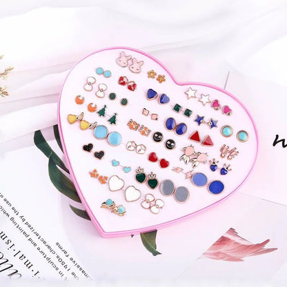 1 Set Casual Simple Style Animal Letter Fruit Enamel Plating Inlay Alloy Rhinestones Ear Studs