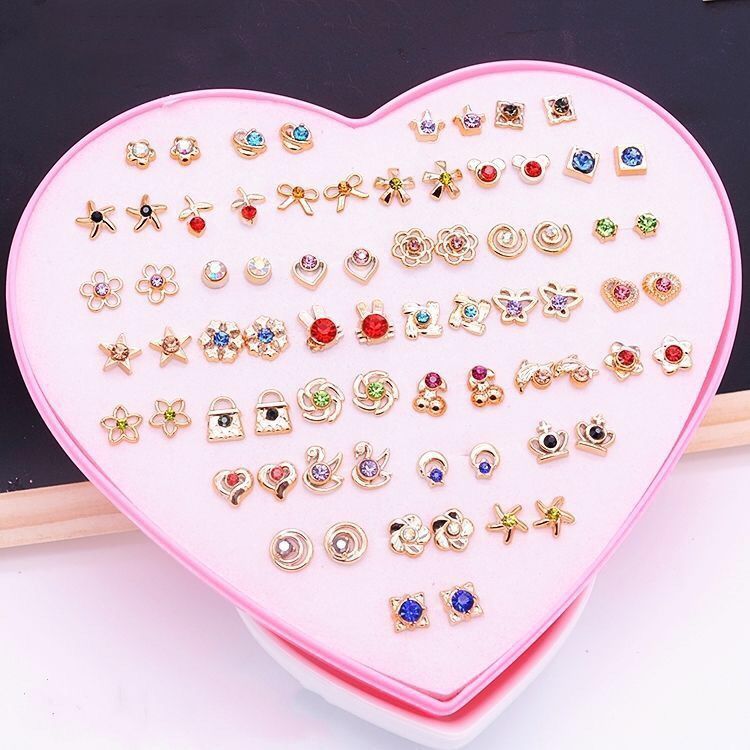 1 Set Casual Simple Style Animal Letter Fruit Enamel Plating Inlay Alloy Rhinestones Ear Studs