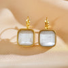 1 Pair Simple Style Square Plating Inlay Stainless Steel Zircon Gold Plated Ear Studs