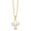 Ig Style Simple Style Cross Copper Plating Inlay Zircon 18k Gold Plated Pendant Necklace