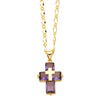 Ig Style Simple Style Cross Copper Plating Inlay Zircon 18k Gold Plated Pendant Necklace