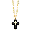 Ig Style Simple Style Cross Copper Plating Inlay Zircon 18k Gold Plated Pendant Necklace