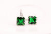 1 Pair Simple Style Square Inlay Copper Artificial Gemstones Ear Studs