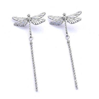 1 Pair Modern Style Dragonfly Plating Metal Drop Earrings