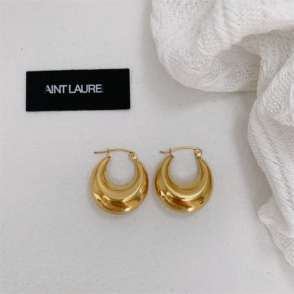 1 Pair Simple Style Solid Color Plating Stainless Steel Gold Plated Earrings