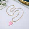 Vacation Heart Shape Flower Soft Clay Copper Women's Pendant Necklace