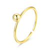 Simple Style Solid Color Sterling Silver Plating 18k Gold Plated Rings