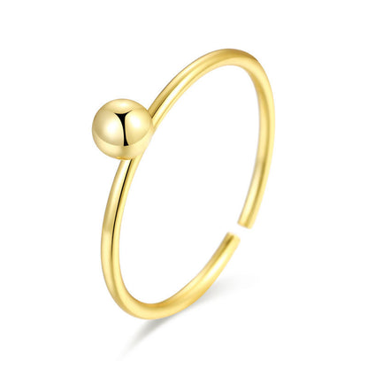 Simple Style Solid Color Sterling Silver Plating 18k Gold Plated Rings