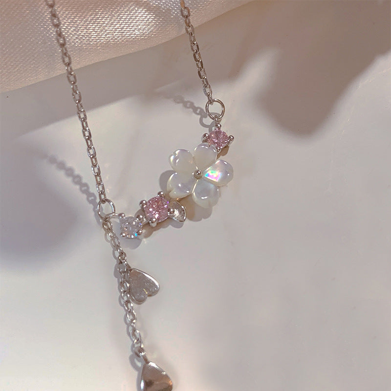 Elegant Sweet Heart Shape Butterfly Bow Knot Artificial Crystal Alloy Plating Inlay Zircon Women's Pendant Necklace