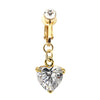 Streetwear Heart Shape Butterfly Stainless Steel Alloy Steel Plating Inlay Zircon White Gold Plated Gold Plated Belly Ring