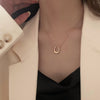 Simple Style U Shape Titanium Steel Gold Plated Pendant Necklace In Bulk